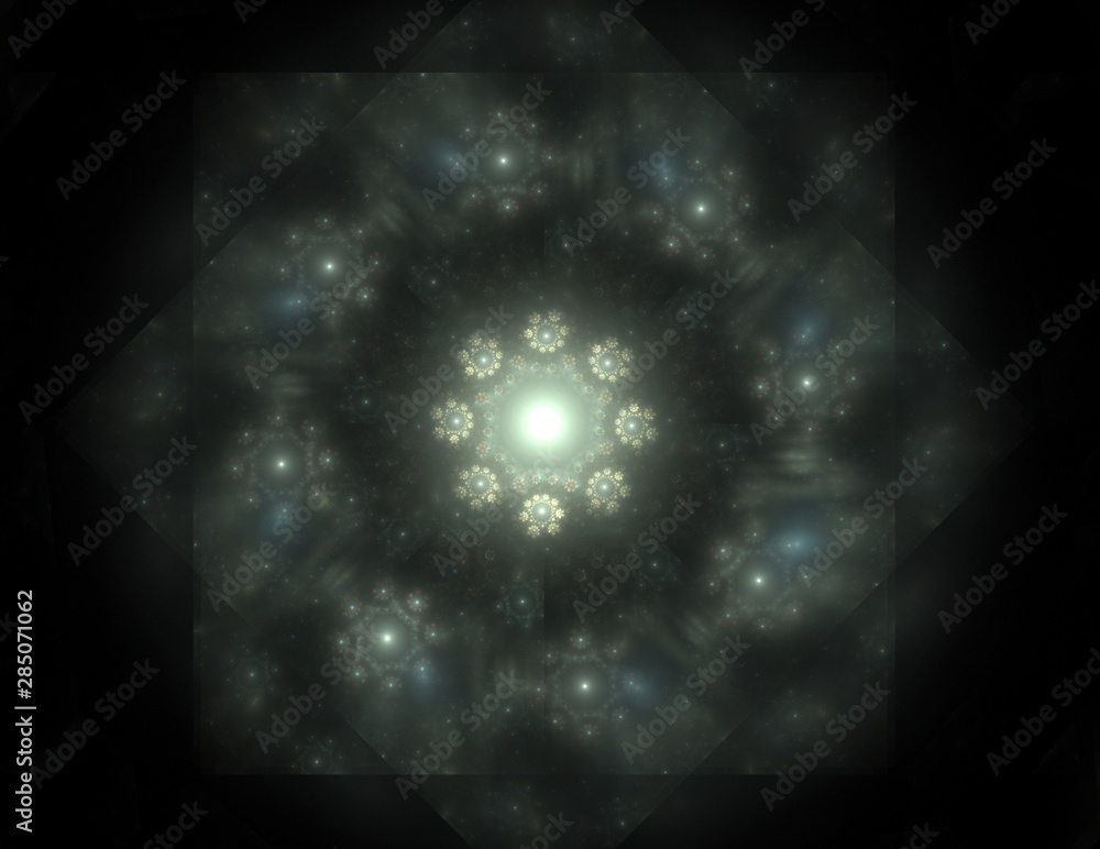 Poster computer generated fractal artwork for creative design, art and entertainment. background with rotat