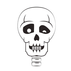 skull dead human anatomy cartoon in black and white