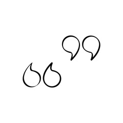 Quote. Blank template with quotes. Quotes icon. Quotation mark black isolated on white background. Vector illustration.