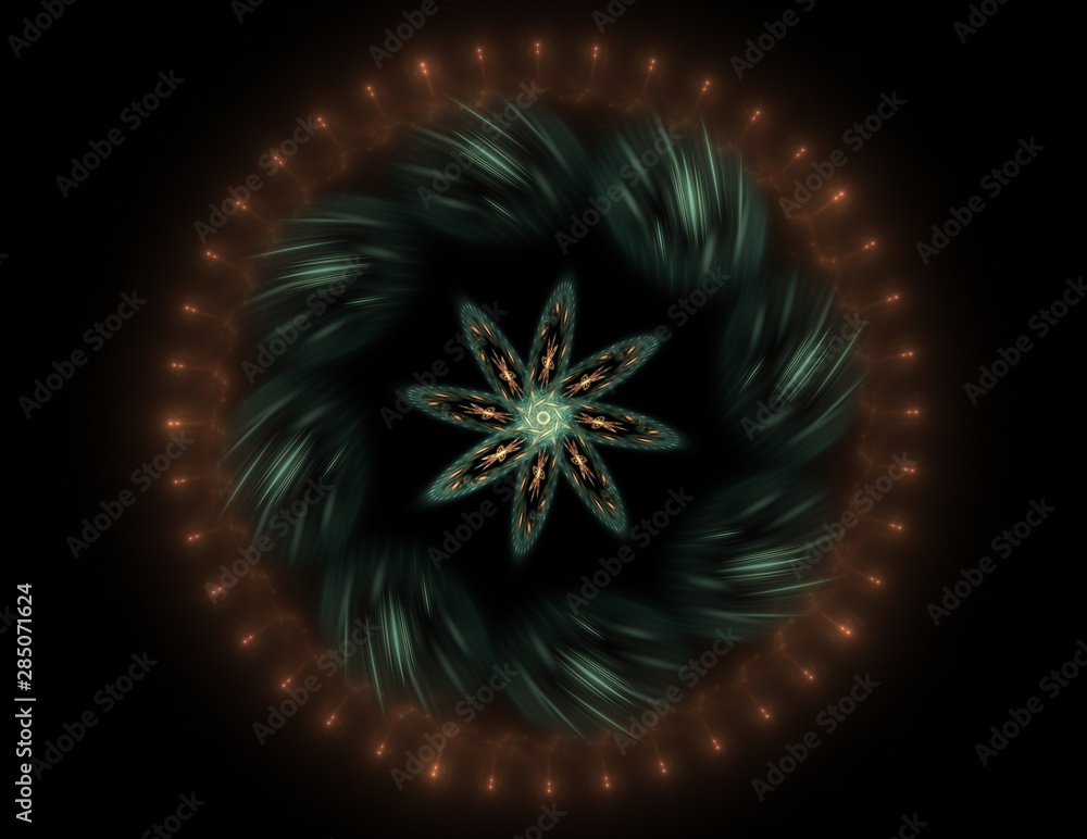 Poster abstract fractal background - computer-generated image. digital art. converging toward the center of
