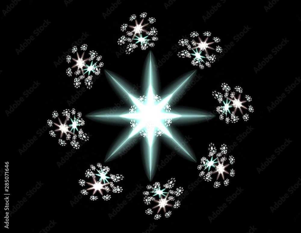 Poster abstract fractal background - computer-generated image. digital art. converging toward the center of
