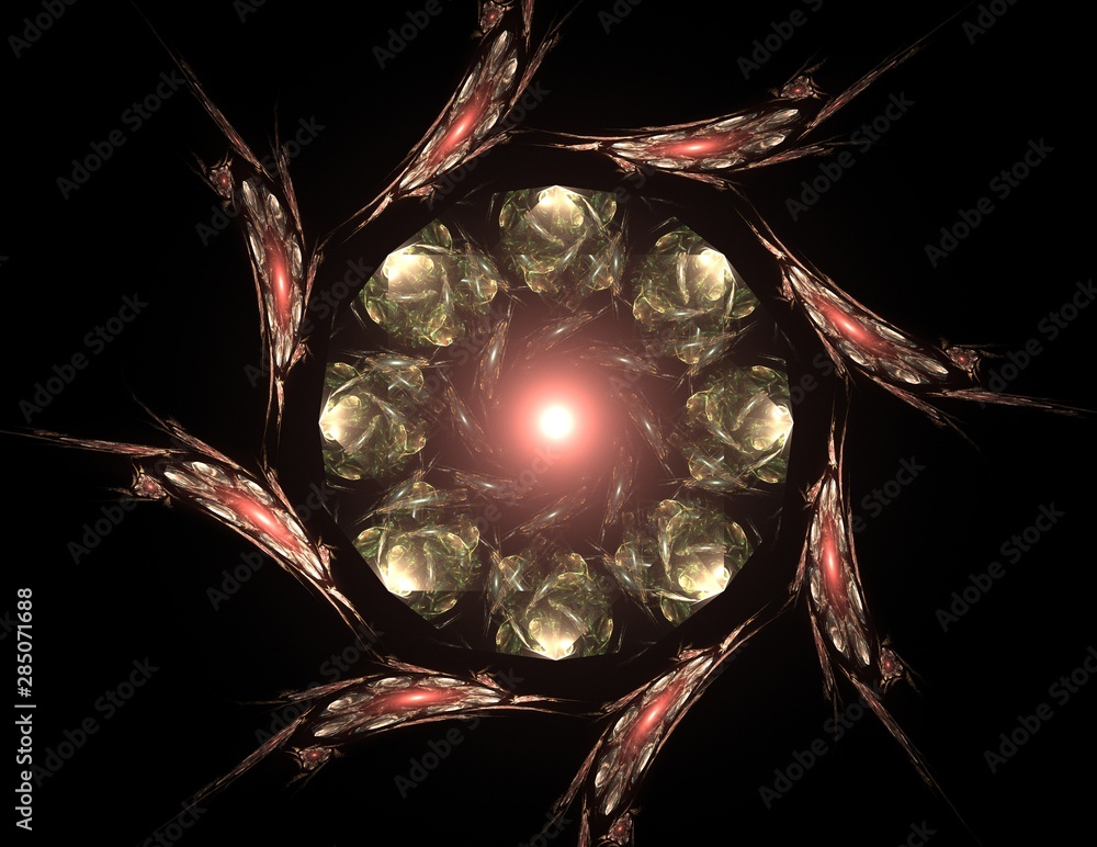 Poster abstract fractal background - computer-generated image. digital art. converging toward the center of