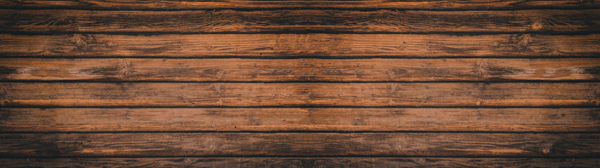alte braune dunkle rustikale Holztextur - Holz Hintergrund Banner lang - obrazy, fototapety, plakaty