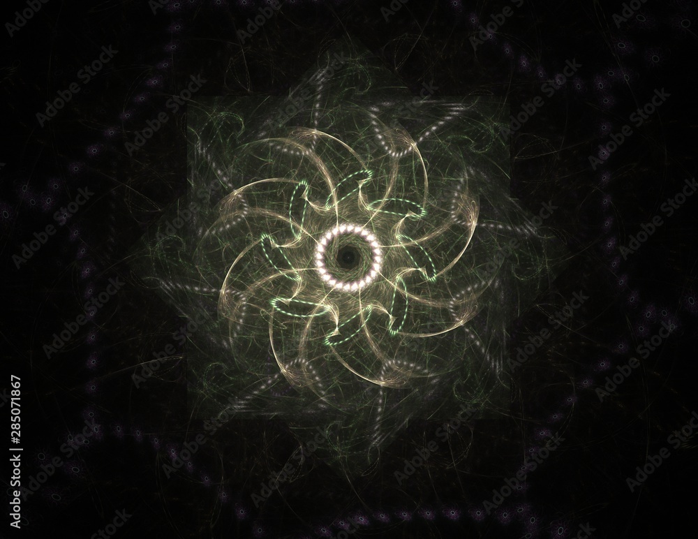 Poster abstract fractal background - computer-generated image. digital art. converging toward the center of