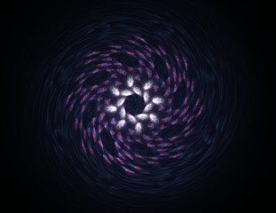Abstract fractal background - computer-generated image. Digital art. Converging toward the center of the circles.