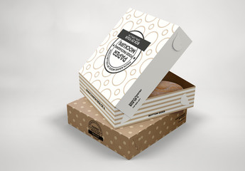 Stacked Pastry Boxes Mockup