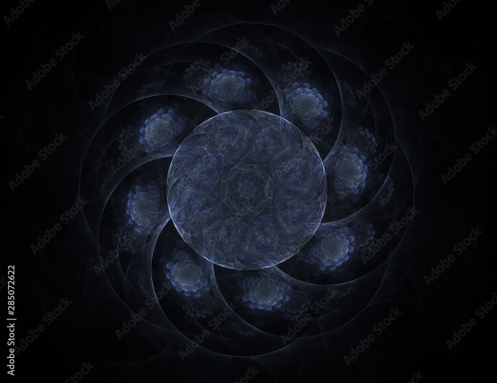Poster abstract fractal color background with crossing circles and oval. motion illustration.