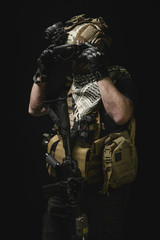 Fototapeta na wymiar special forces soldier , military concept