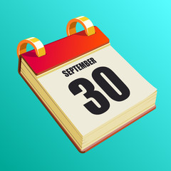 September 30 on Red Calendar