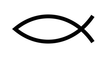 Christian fish symbol. Jesus fish icon religious sign. God Christ logo illustration