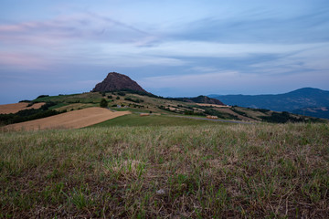Magnificent panorama of the high Trebbia valley, Pietra Parcellara, val trebbia, Bobbio, Piacenza, Italy