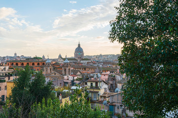 Fototapeta na wymiar ROME, ITALY - January 17, 2019: Traditional street view of old buildings. Rome is a city and special comune in Italy. With 2.9 million residents. Rome, ITALY