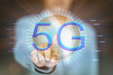 Businessman using fast internet 5G technology with tablet ,Technical Support Customer Service Business Technology Internet Concept.