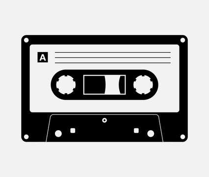 recommend clip art: Audio cassette tape isolated vector old music retro player. Retro music audio cassette 80s blank mix