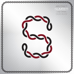 Modern number eight template, design the rope to be a alphabet, Vector