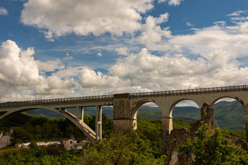 Isernia, Molise, Italy.  Santo Spirito railway bridge. View