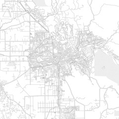 Fototapeta na wymiar Santa Rosa, California, USA, bright outlined vector map