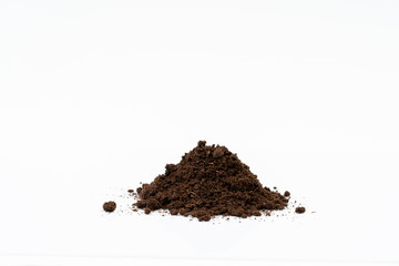 Organic soil on white background