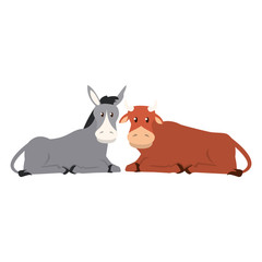farm cute mammals animals cartoon