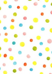 Polka dot watercolor hand painting background for decoration on artwork.