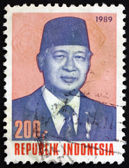 Postage stamp Indonesia 1989 Suharto, President of Indonesia