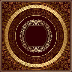Golden ornate decorative design card