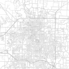 Springfield, Missouri, USA, bright outlined vector map