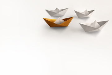 Leader concept,  paper boat