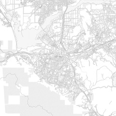 Corona, California, USA, bright outlined vector map