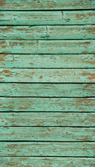 Background texture of old blue painted wooden lining boards wall