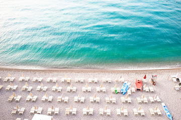 Beautiful beach in the reserve Gargano above view
