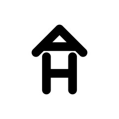 Home with AH letter building logo design vector