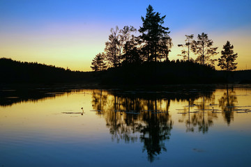Obraz premium Sunset on the lake
