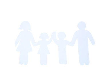 Family figures isolated on white background