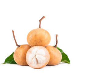 ripe santol or sentul fruit is seasonal fruit of Thailand on white background planting agriculture food isolated