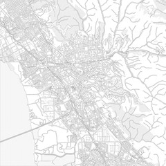 Hayward, California, USA, bright outlined vector map