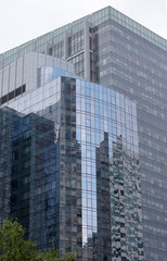 Obraz premium Modern buildings in downtown Boston near South Station Train Terminal, Boston, Massachusetts