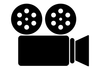 gz417 GrafikZeichnung - german icon - Filmprojektor: - english - movie projector: simple template isolated on white background. A2, A3, A4 - poster xxl g8456