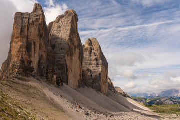 Die Drei Zinnen in den Sextner Dolomiten in Südtirol Italien