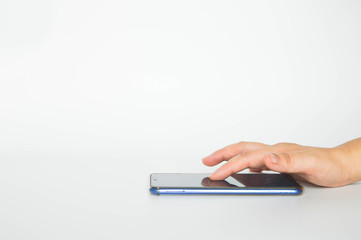 using the smart phone and watching it 