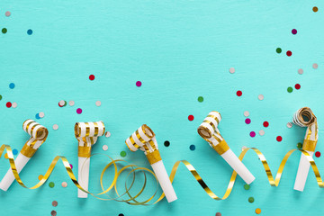 Party whistles with copy space