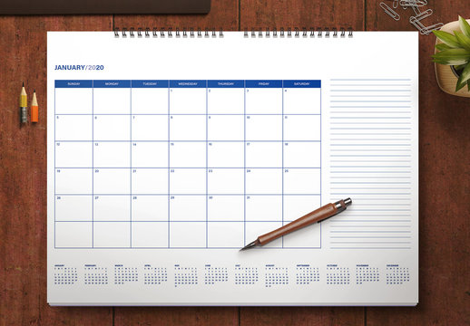 Monthly Desk Planner Layout
