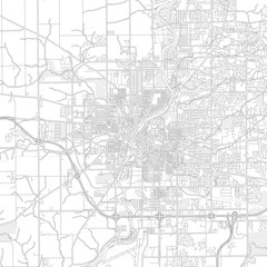Rockford, Illinois, USA, bright outlined vector map