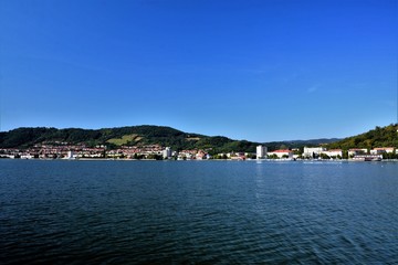 Orsova city seen from the Danube