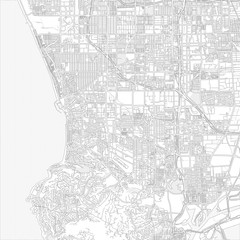 Torrance, California, USA, bright outlined vector map
