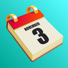 November 3 on Red Calendar