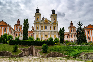 Fototapeta na wymiar Saint Ignatius of Loyola and Stanislaus Kostka church (former Jesuit Collegium) in Kremenets, Ukraine. August 2019