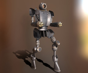 3d illustration of a manned war robot