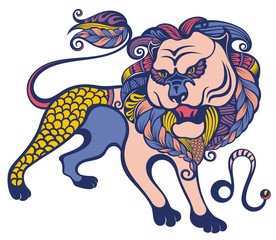 Leo . Zodiac sign. Astrological, horoscope symbol