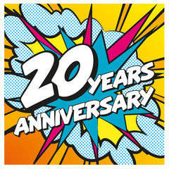Fototapeta premium Carte Happy Birthday 20 years 